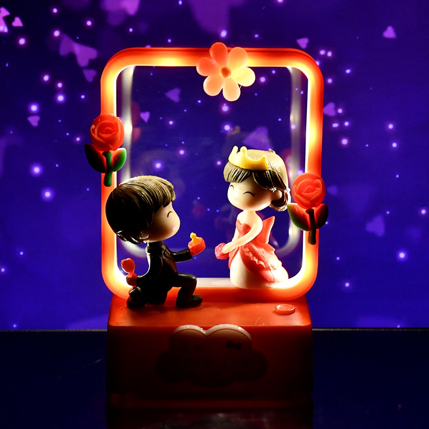 Romantic Couple Figurine with LED Light Showpiece (1 Pc) Romantic Couple Figurine with LED Light Showpiece (1 Pc)